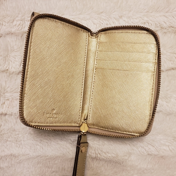 Kate Spade Leather Gold Wristlet Wallet - Picture 3 of 3